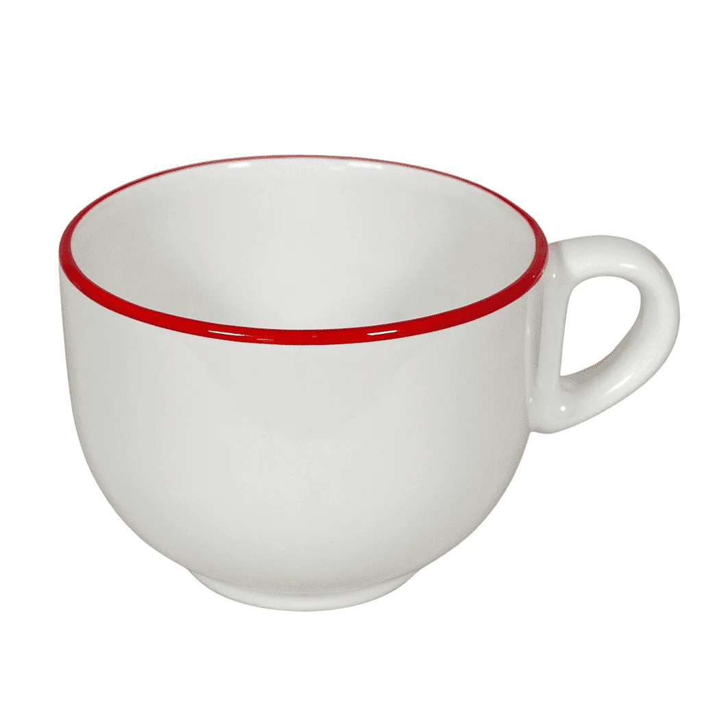 Cana Arctic White cu chenar roșu intens, 450 ml - Master