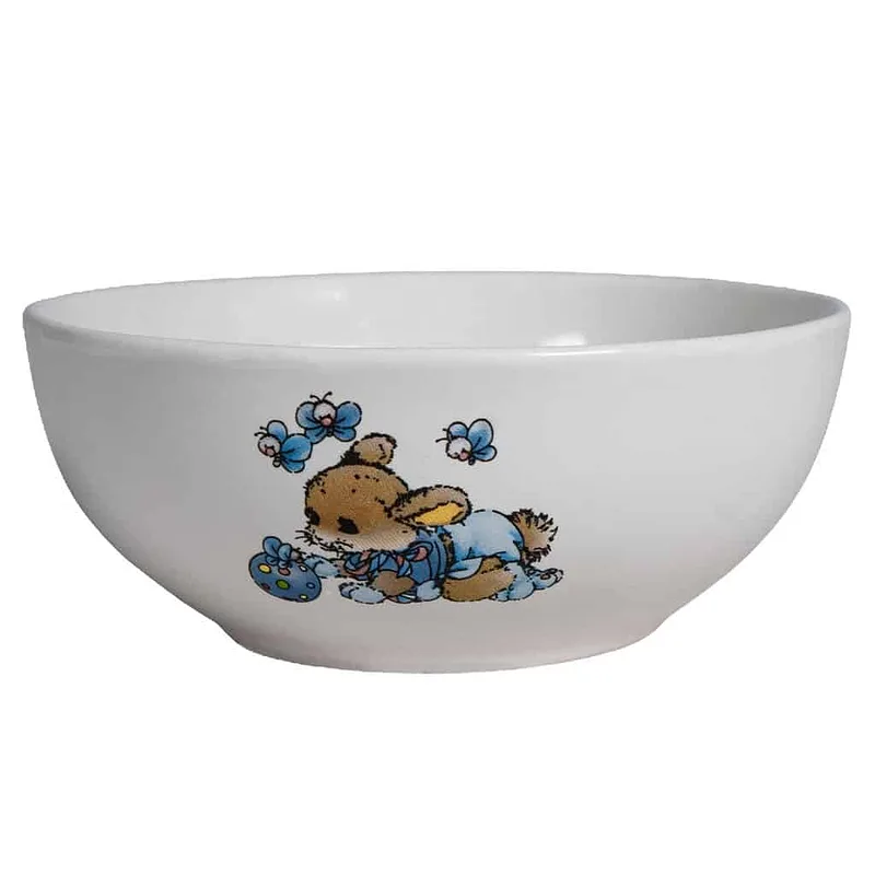 White bowl, 400 ml, Arctic with mouse and bee decoration - Master