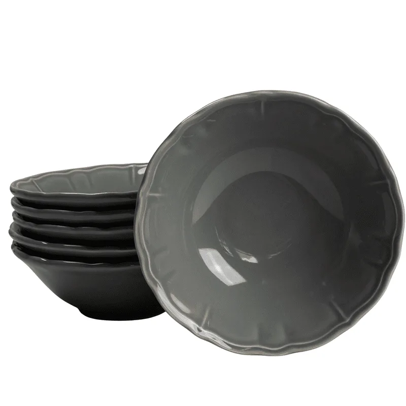 Set 6 boluri moderne Grey Metal, 350 ml - Master