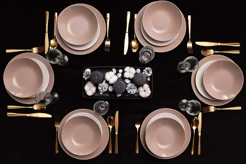 18-Piece Plate Set, 6 Persons, Caffee Latte, Matte White/Brown - Master