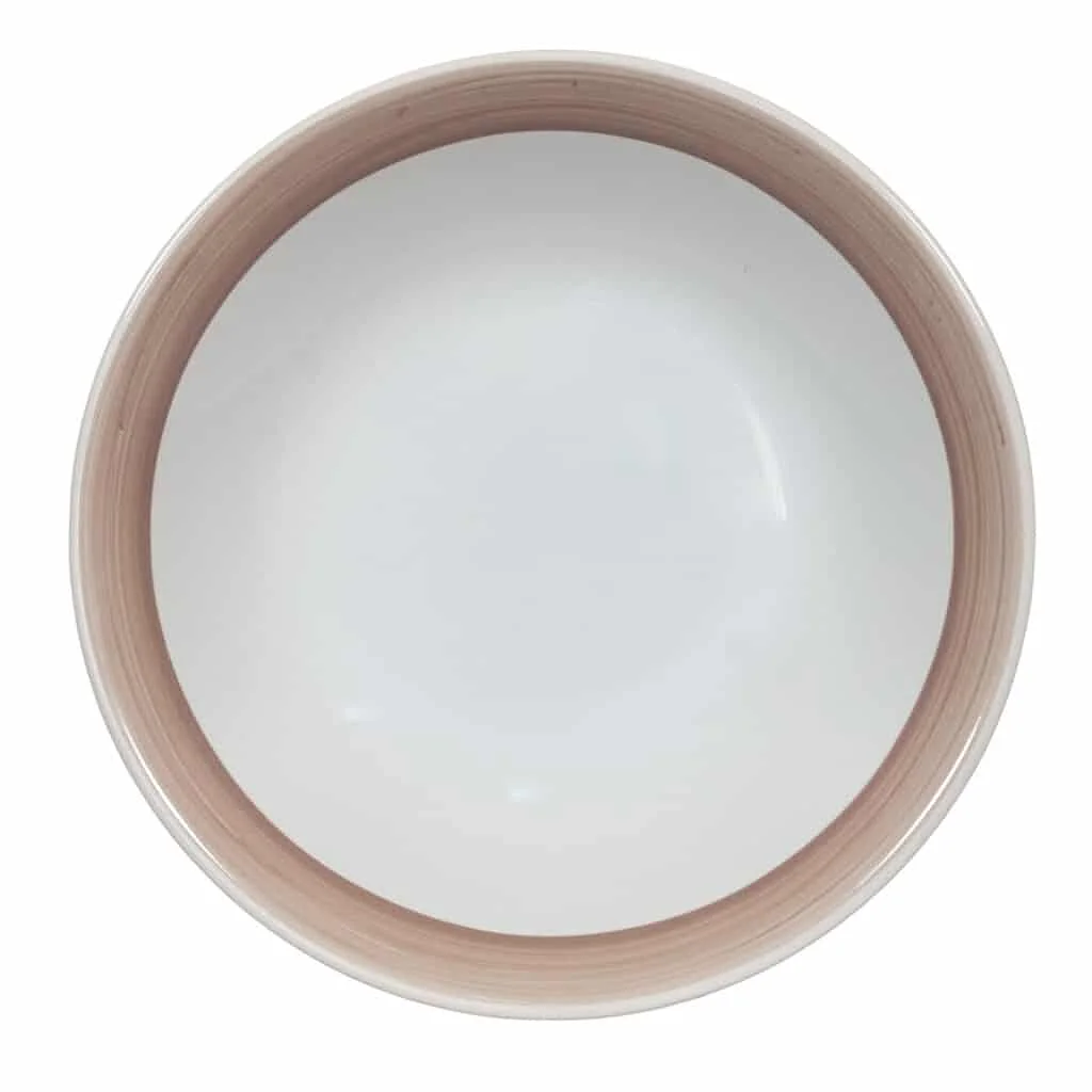 Set of 6 deep plates Arctic White with brown band - Master