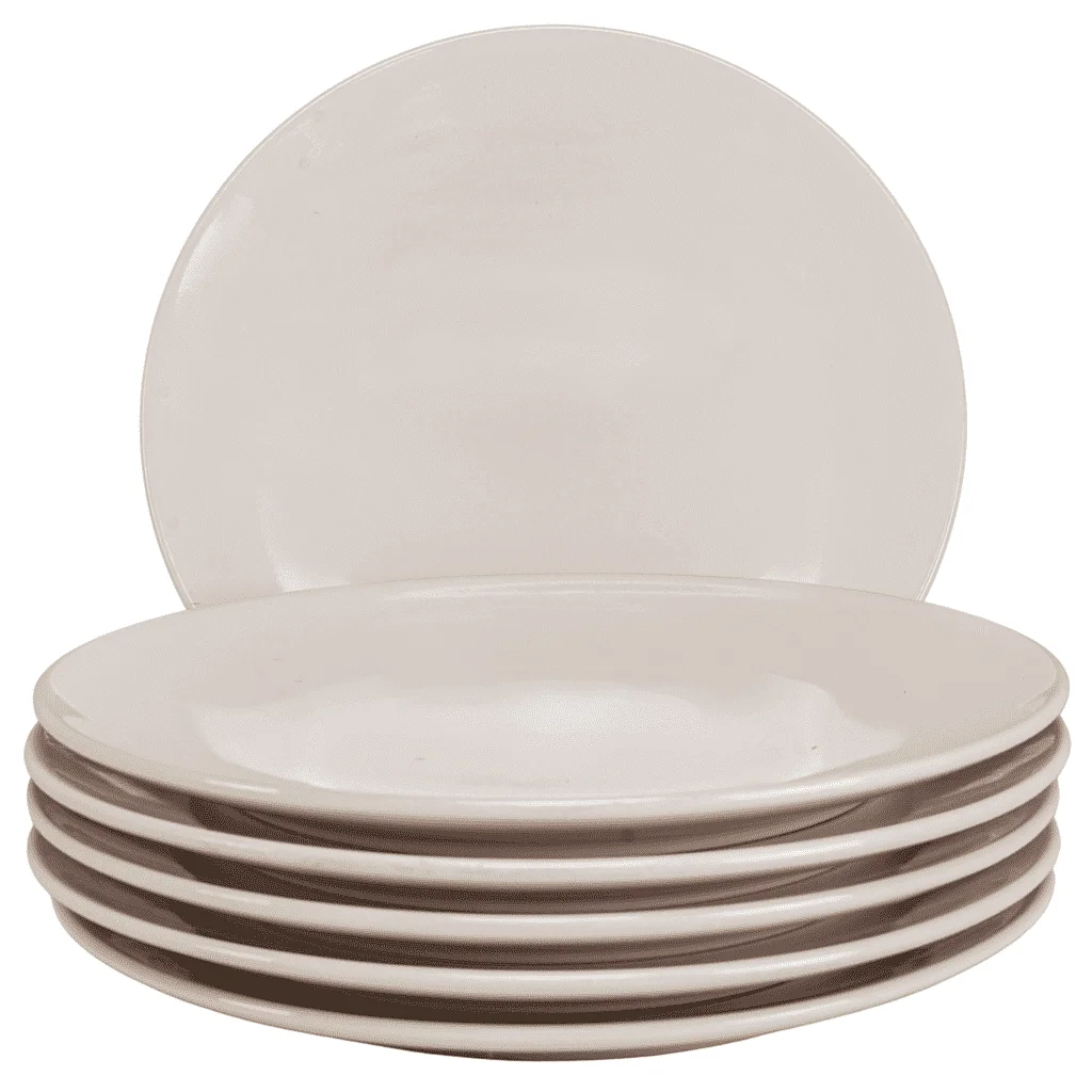 Set mit 6 glänzend weißen Desserttellern 22 cm - Master