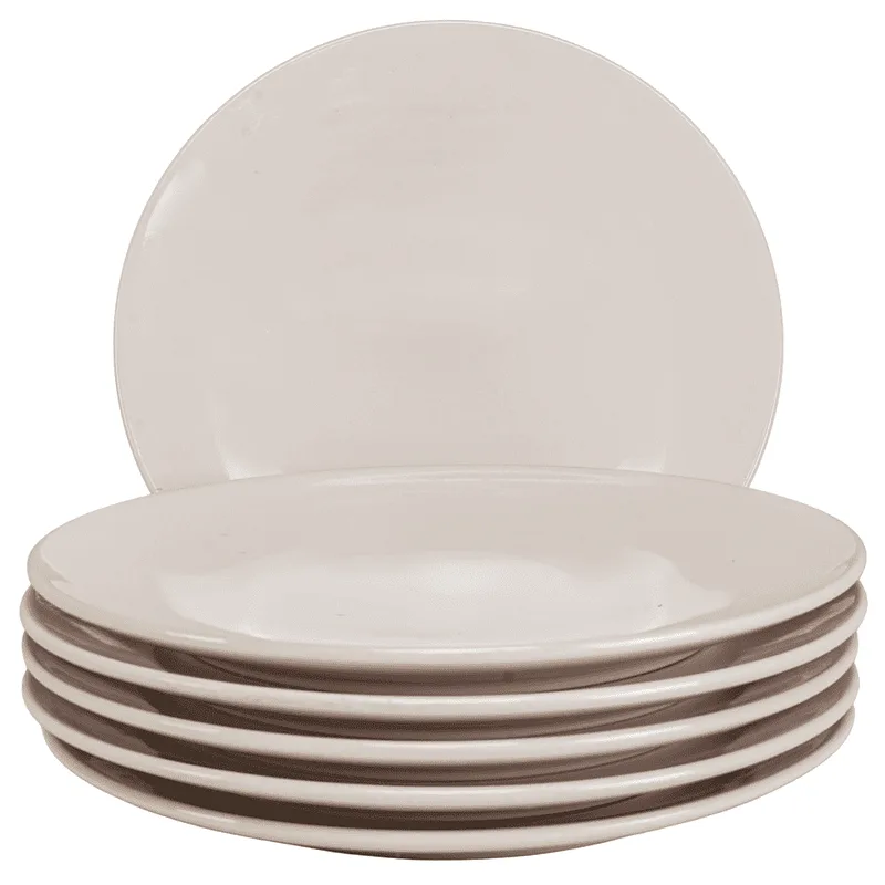 Set mit 6 glänzend weißen Desserttellern 22 cm - Master