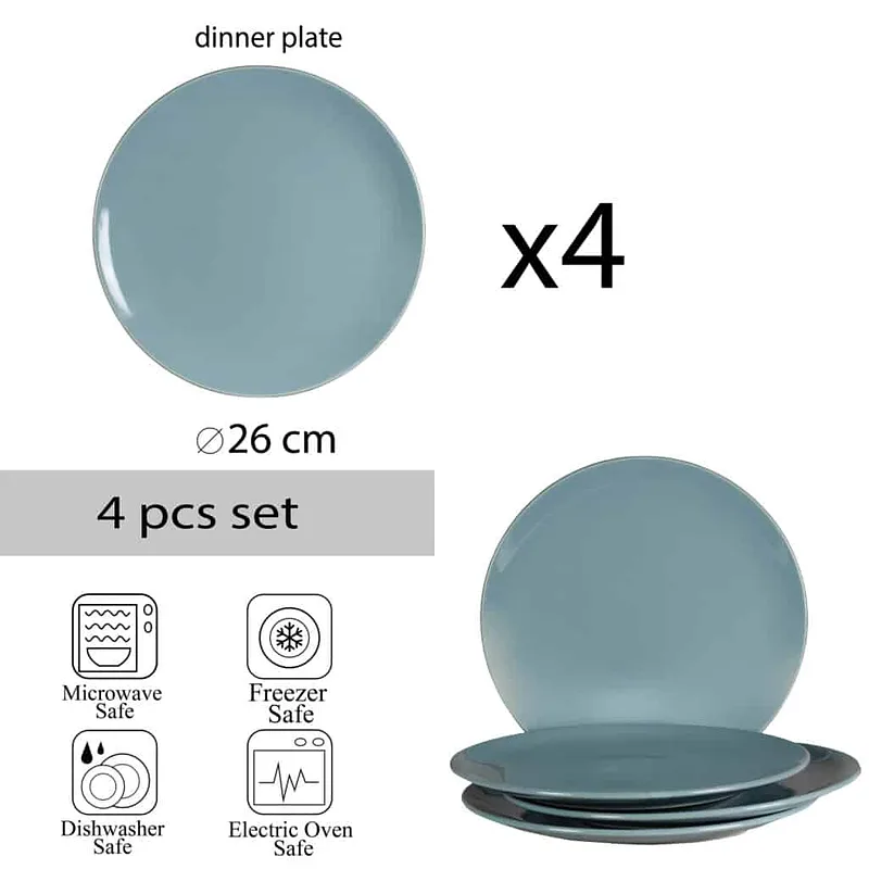 Set 6 Premium-Qualitätsteller in Graublau-Nuancen - Master
