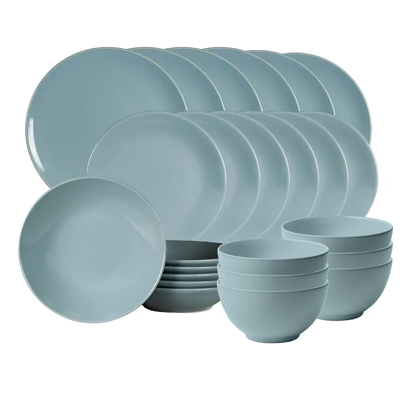 Tellerset 24-teilig, 6 Personen, Esche, Cesiro, Grau-Blau - Master