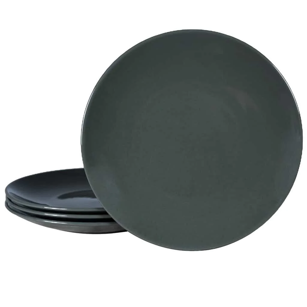 Set of 4 flat plates Iron gray 26 cm - Master