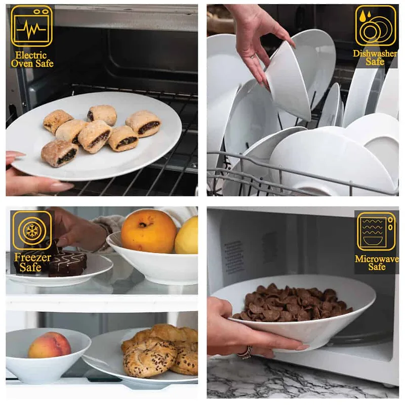 Tellerset 24-teilig, 6 Personen, Zapada, Cesiro, Porzellan, Weiß - Master