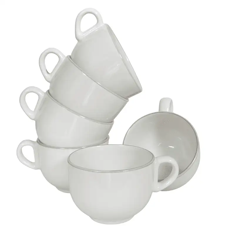6 db-os Arctic White bögrés készlet ezüstszürke szegéllyel, 450 ml - Master