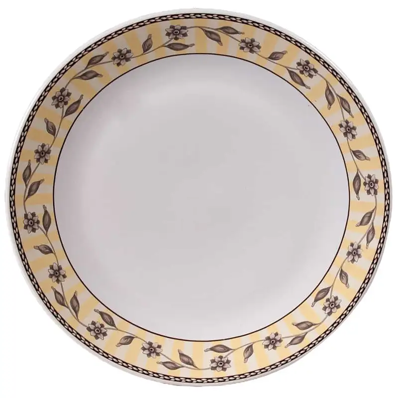 Extended plate with cream floral band, 26 cm, Pure White - Master