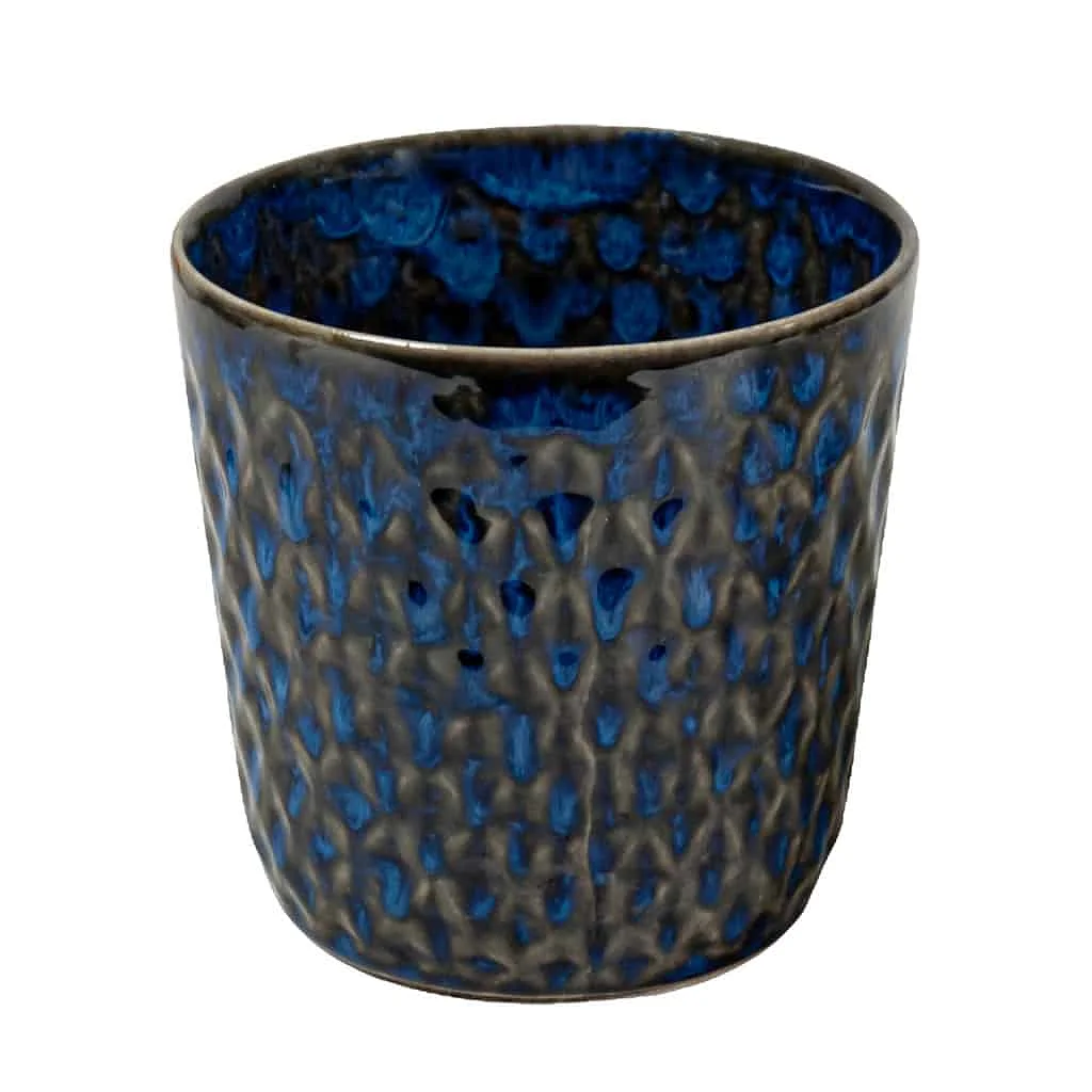 Relieftopf mit kleinen Rauten 12 cm, Dark Blue Reac. - Master