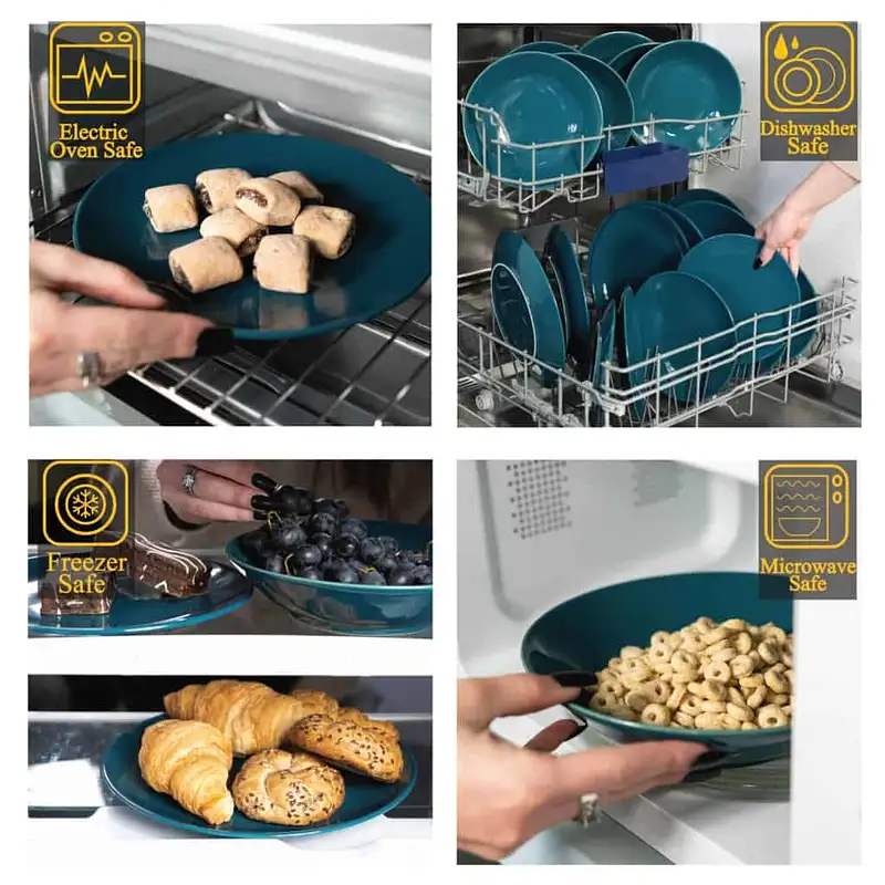 Delicii culinare cu Set de 4 farfurii de desert Turcoaz Inchis - Master