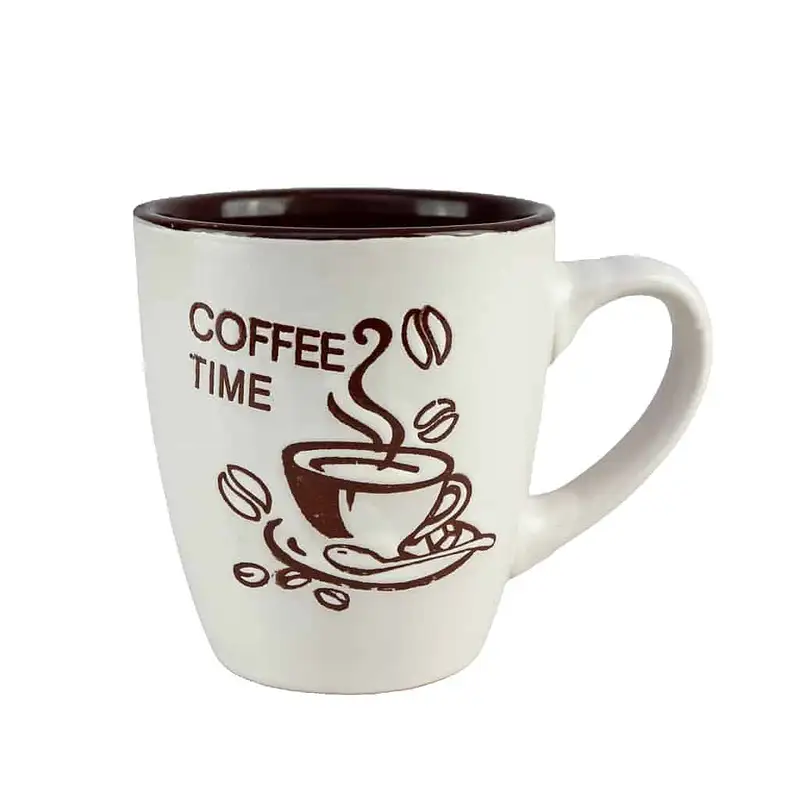 White mug with Coffee Time pattern, 200 ml - Master