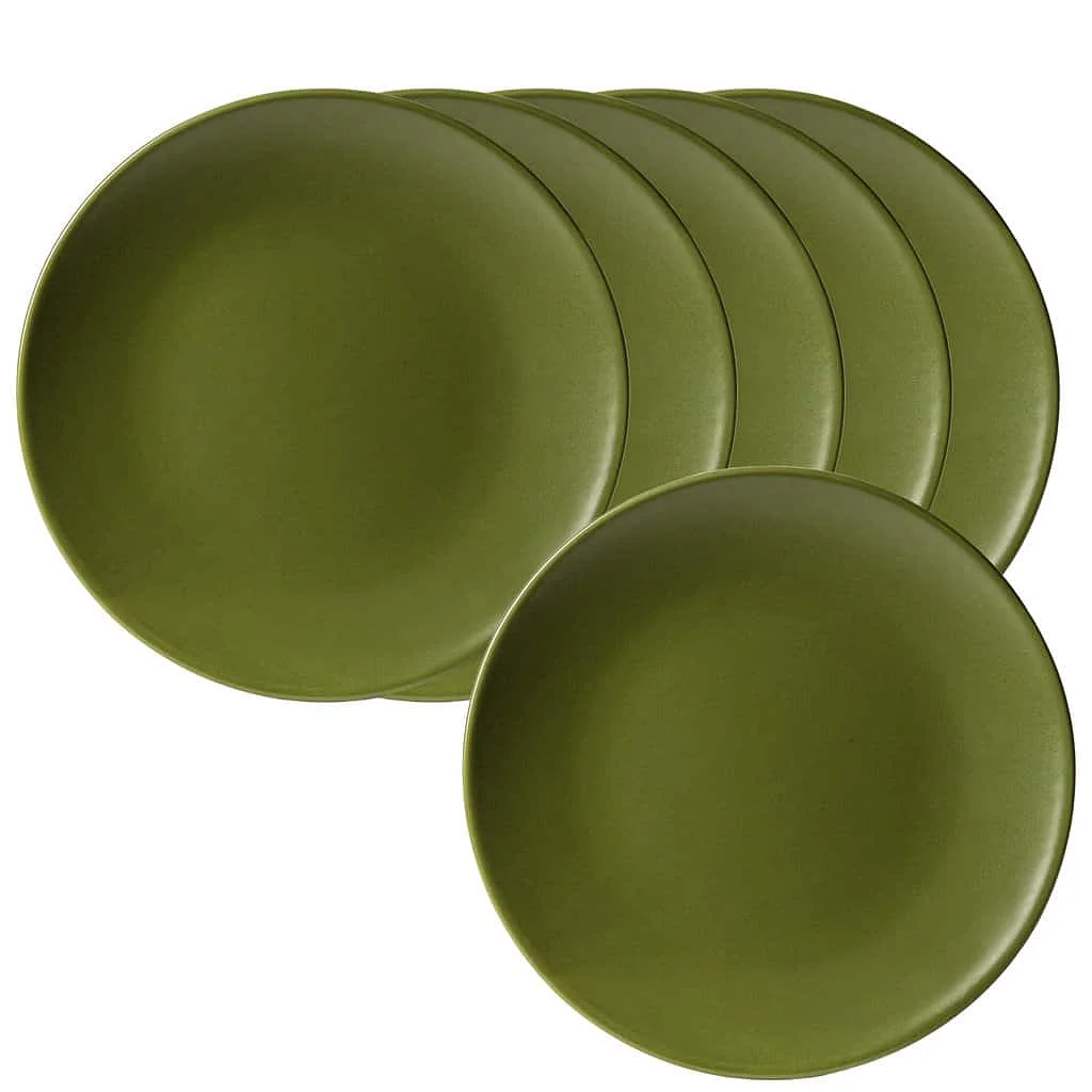 Set 6 farfurii desert 20 cm in Verde Masliniu Mat - Master