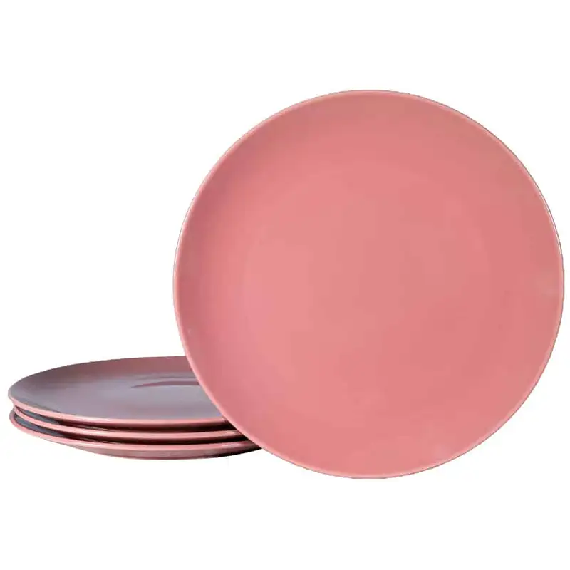 Set mit 4 flachen Tellern Pink Glossy, 26 cm - Master