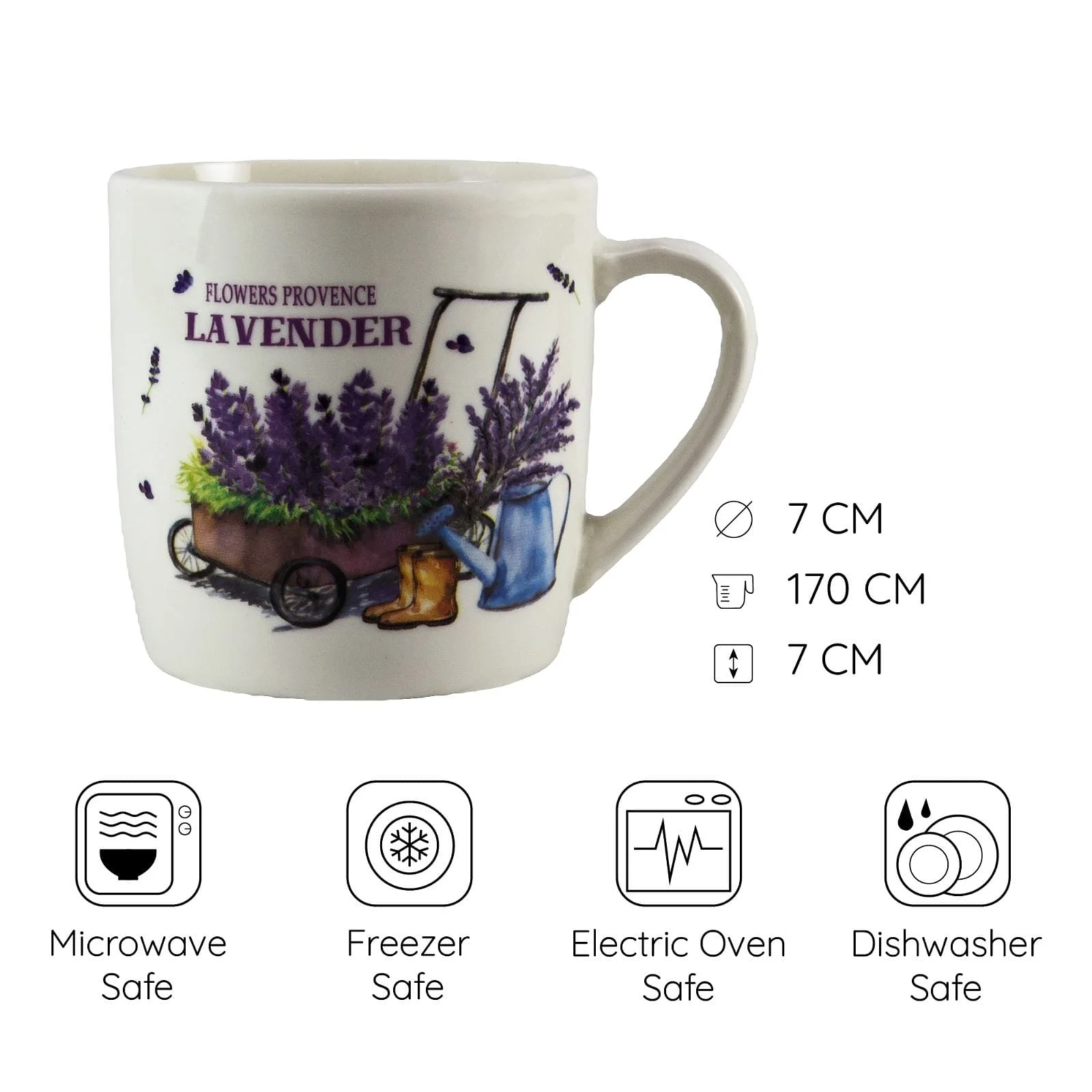 Cup 170 ml, White with lavender stroller design - Master