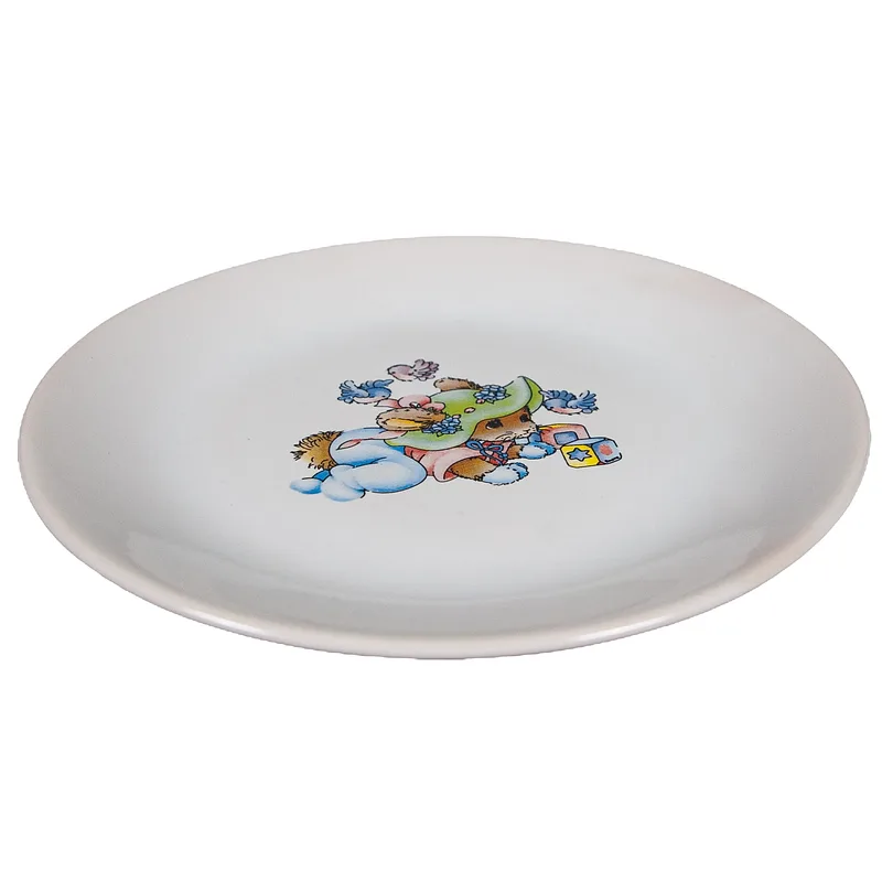 Farfurie de desert cu decor cub mouse, 19,5 cm, Pure White - Master
