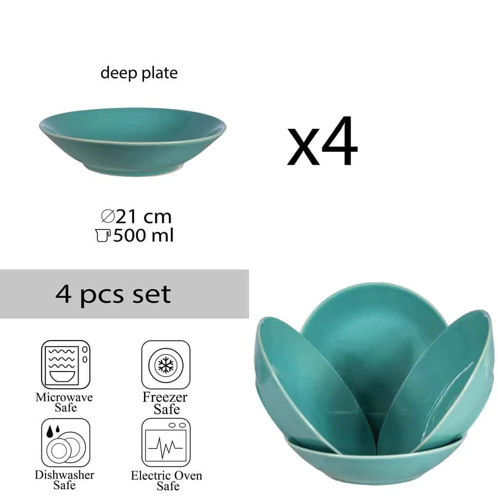Set 4 tiefe Teller Turquoise Lagoon, 21 cm - Master