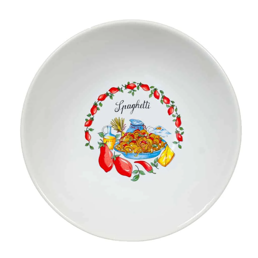 Spagetti mélytányér, 21 cm, Pure White, díszített - Master