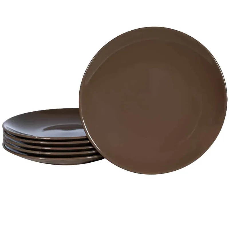 Set 6 farfurii intinse Maro Ciocolatiu, 26 cm - Master