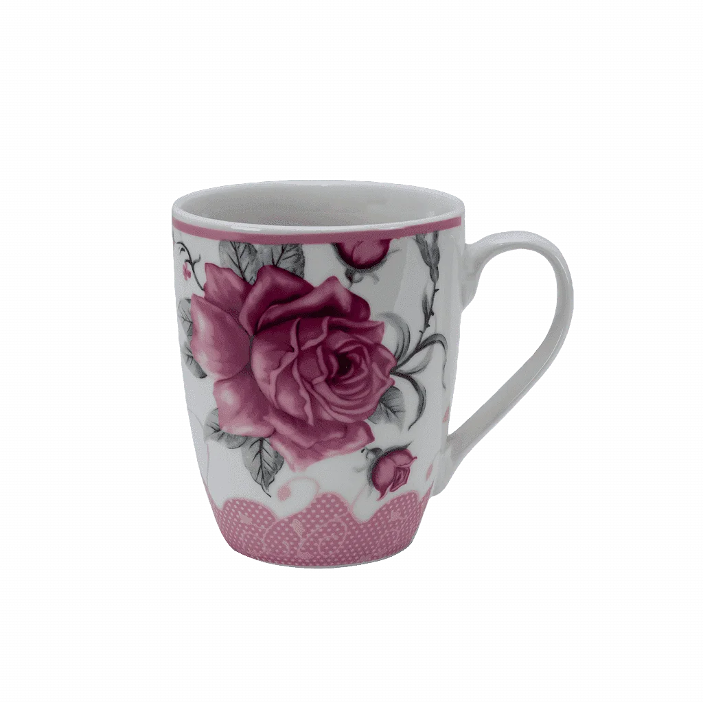 Cana alba cu trandafir roz, 280 ml - Master
