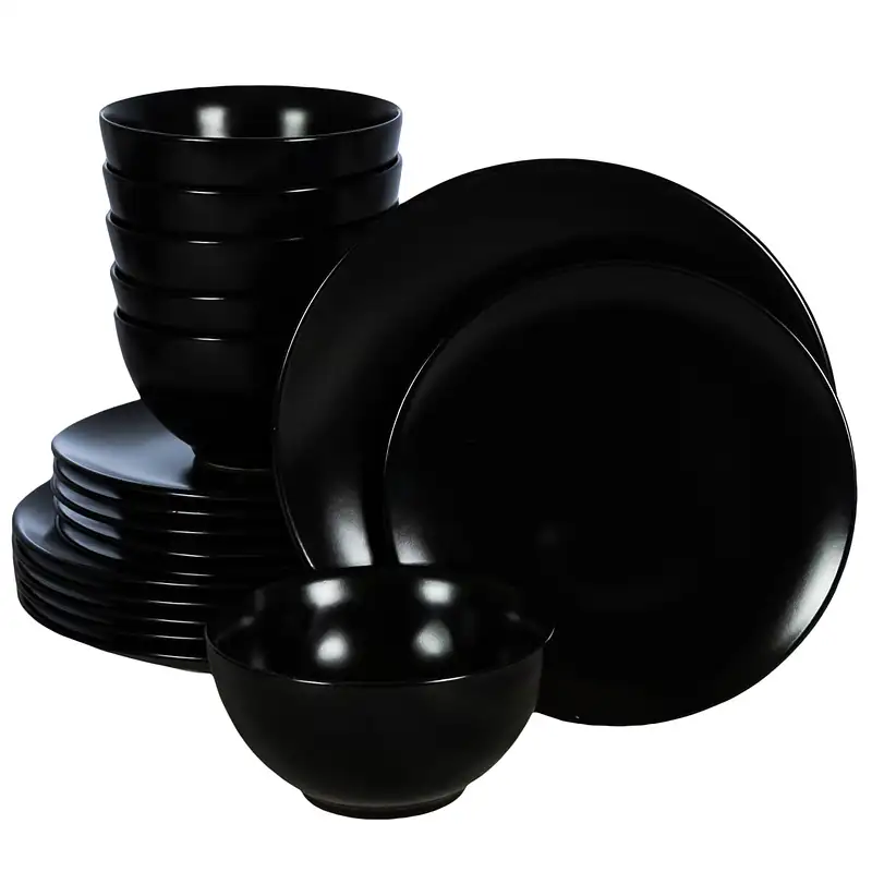 Set farfurii 18 piese, 6 persoane, Abyss, Cesiro, Negru Abis Mat - Master
