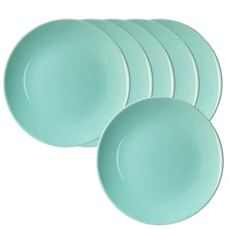 Set of 6 glossy mint green dessert plates, 21 cm - Master
