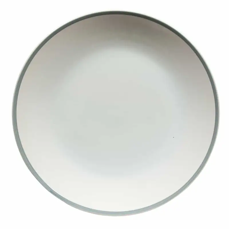 Farfurie extinsa cu linie gri pe margine, 26 cm, Pure White - Master