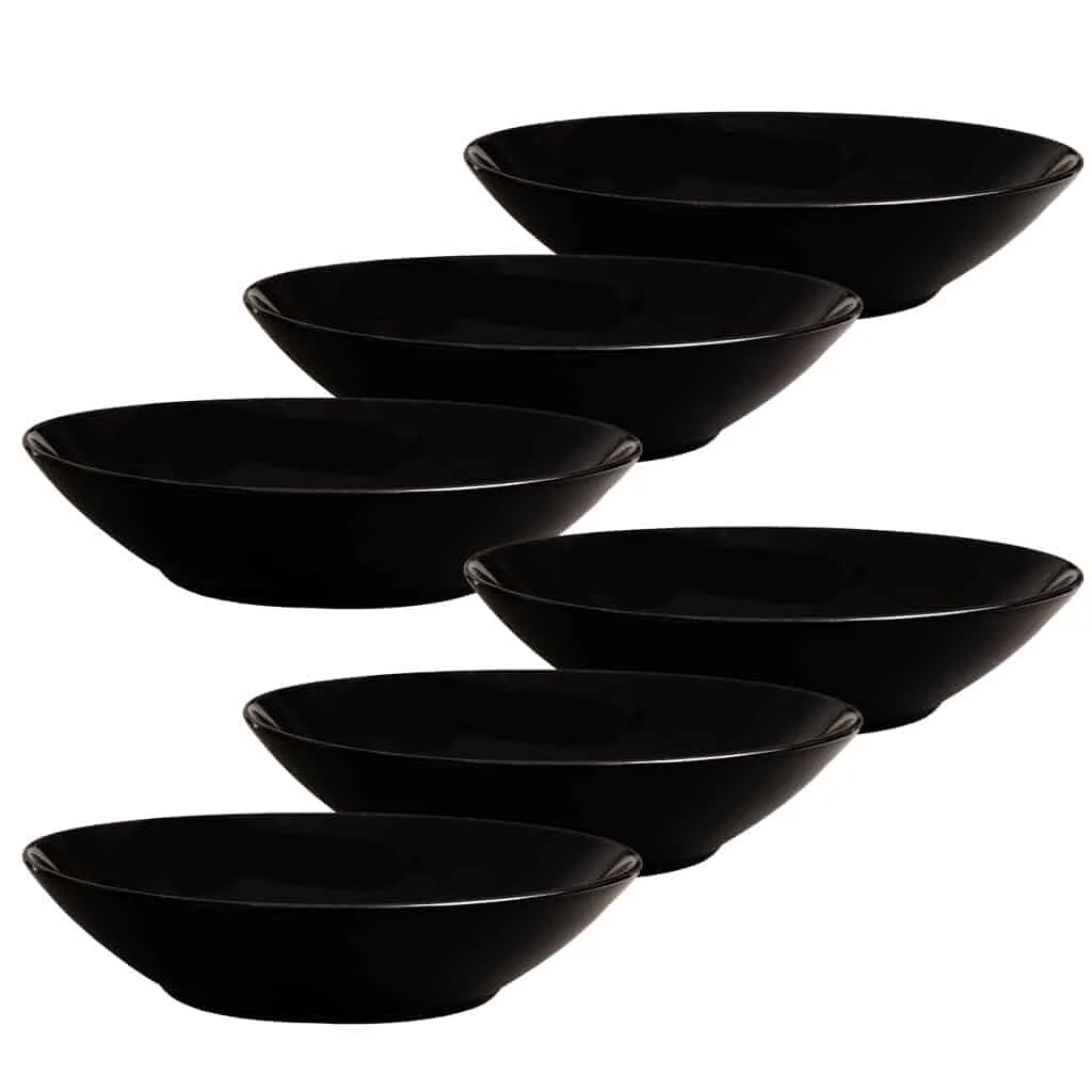 Set 6 farfurii adanci 21 cm , culoare neagra - Master