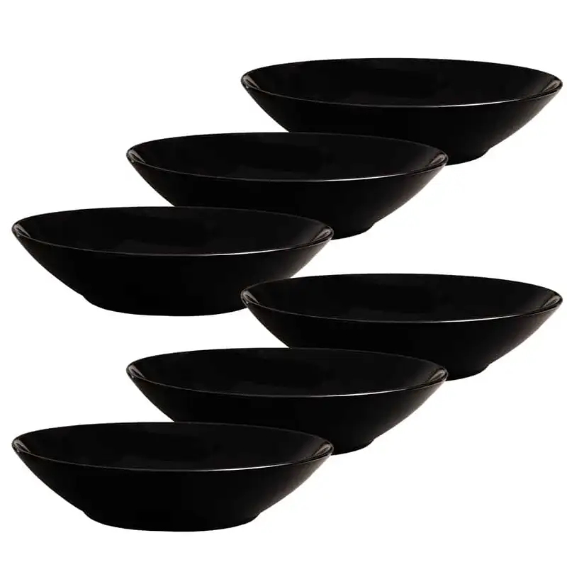 Set 6 farfurii adanci 21 cm , culoare neagra - Master