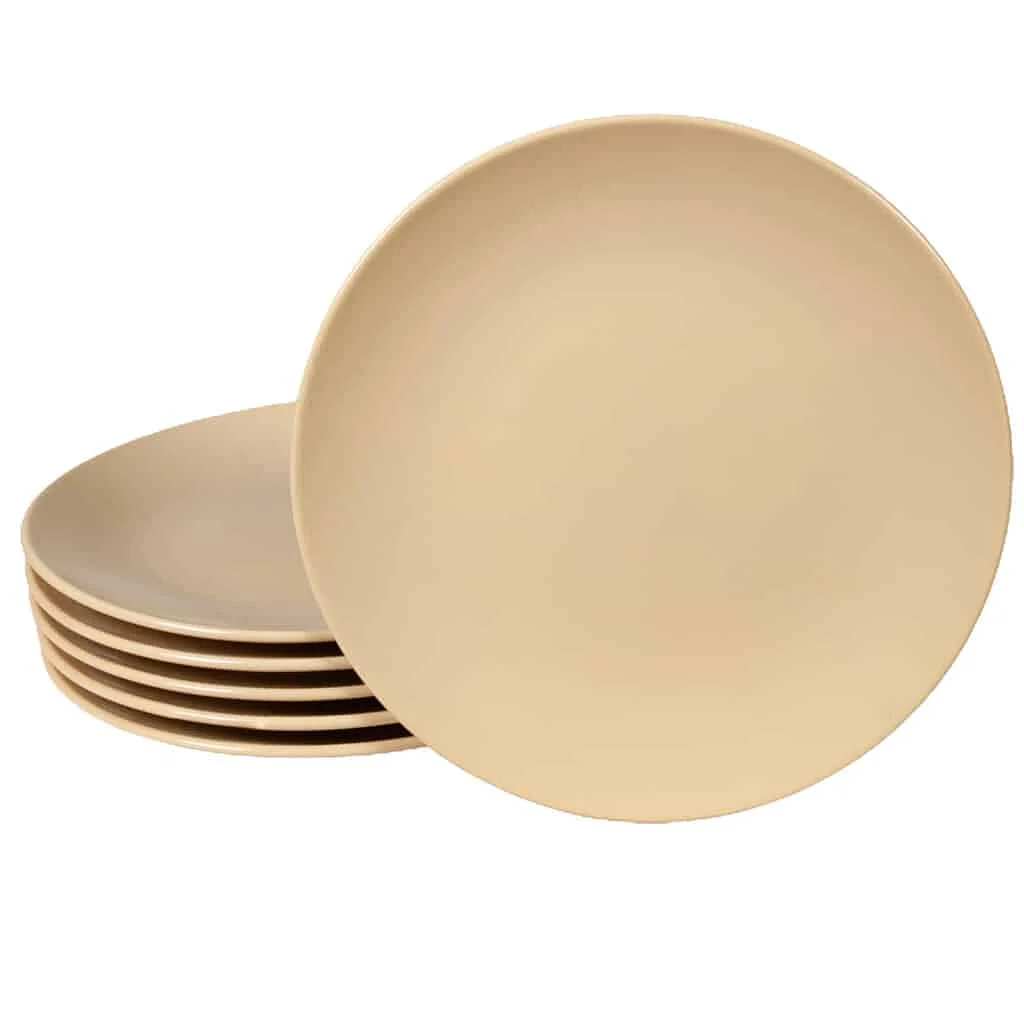 Set of 6 light cream dessert plates, 20 cm - Master
