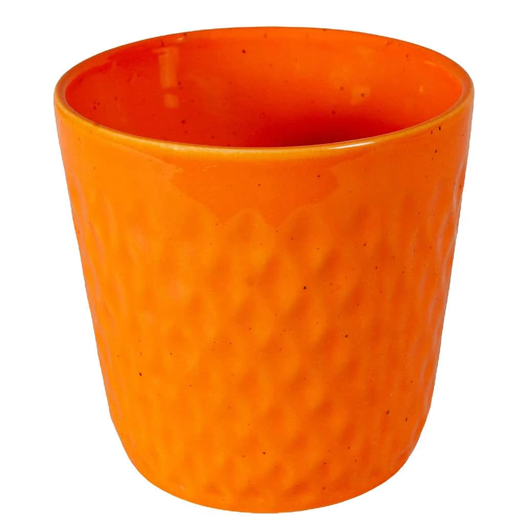 Relief-Blumentopf mit Rauten, 12 cm, Tropical Orange - Master