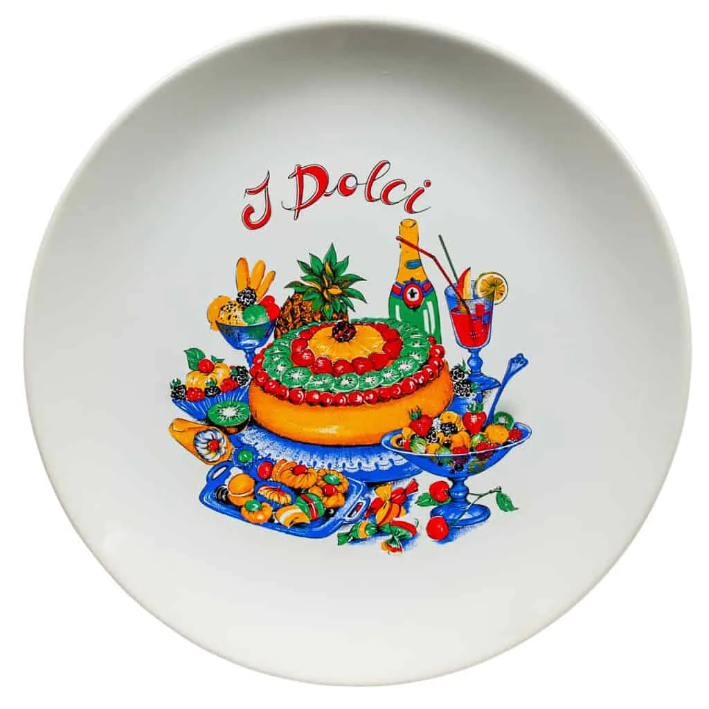 Farfurie plată 26 cm Pure White cu decor IDolci - Master