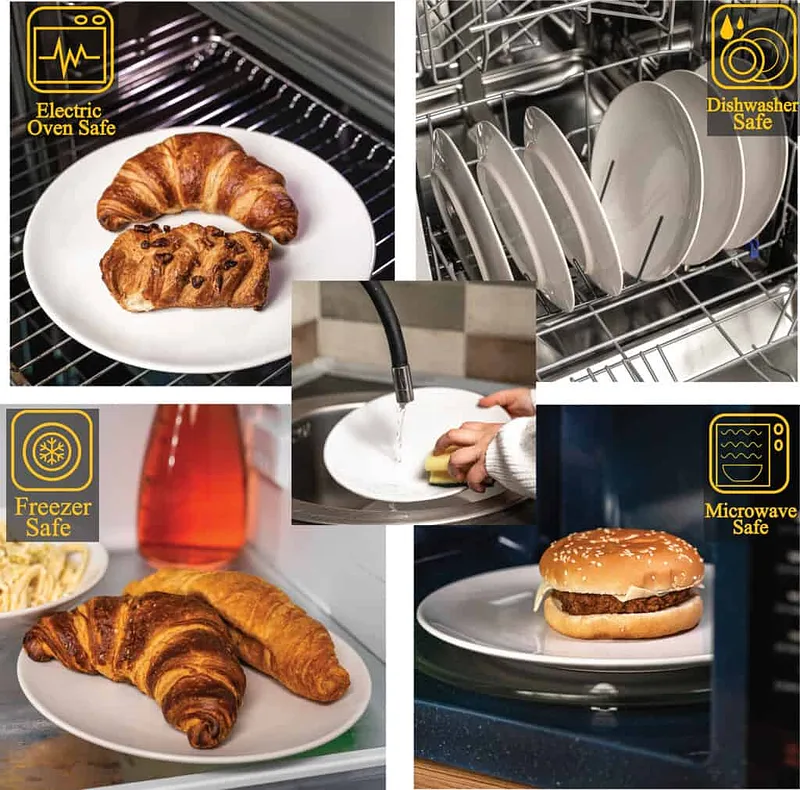 Set of 4 Flat Plates, 26 cm, Glossy White - Master