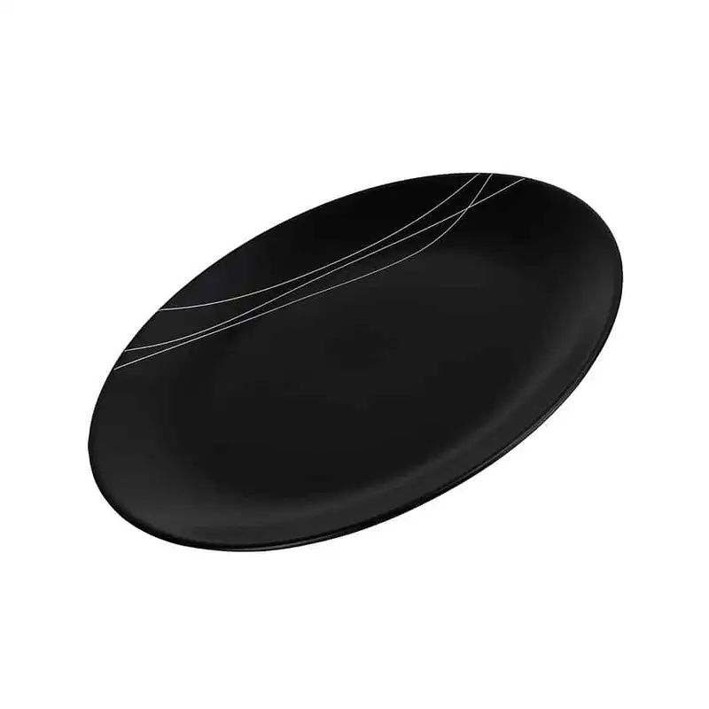 Erweiterte Platte Matt Schwarz mit weißen Linien, 26 cm - Master