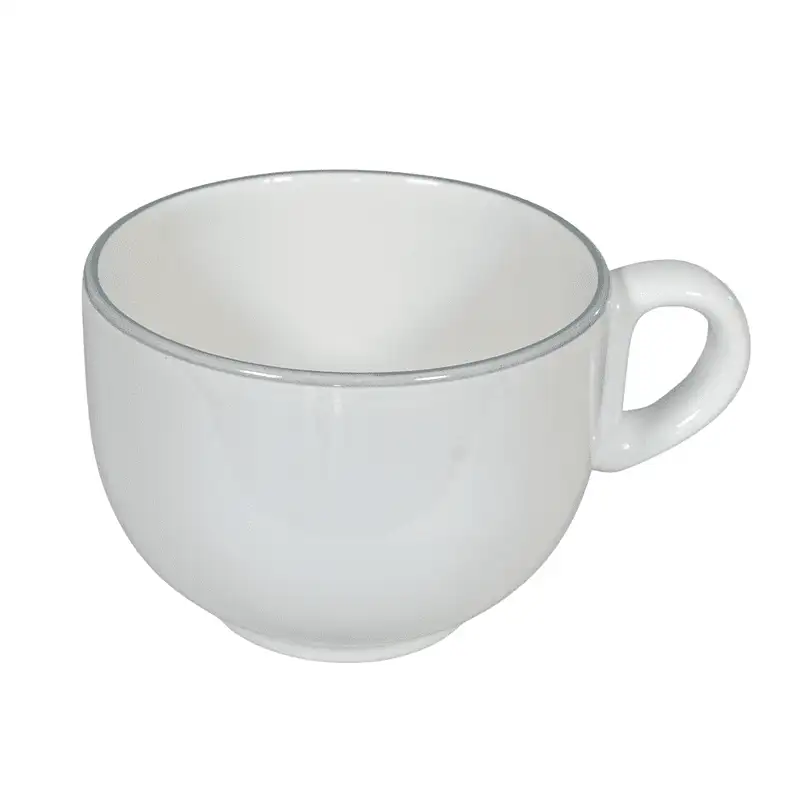 Becher Arctic White mit silbergrauem Rand, 450 ml - Master