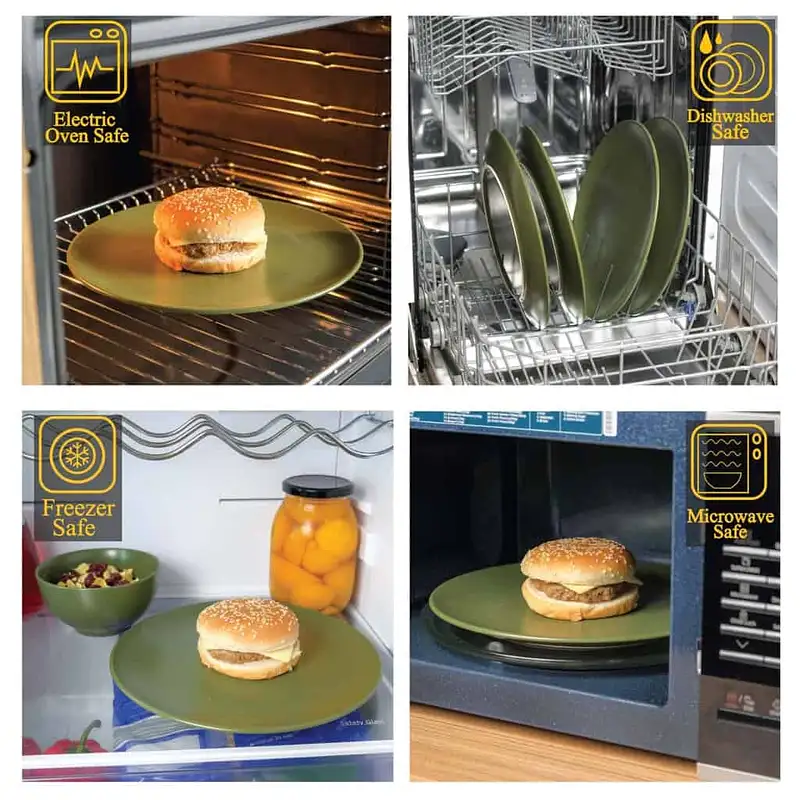 Eleganță la Masă: Setul de 4 Farfurii Intinse Verde Mat - Master