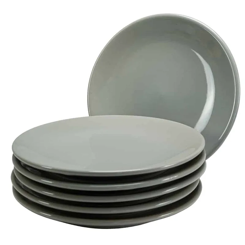 Set 6 farfurii desert Gri argintiu, 20 cm - Master