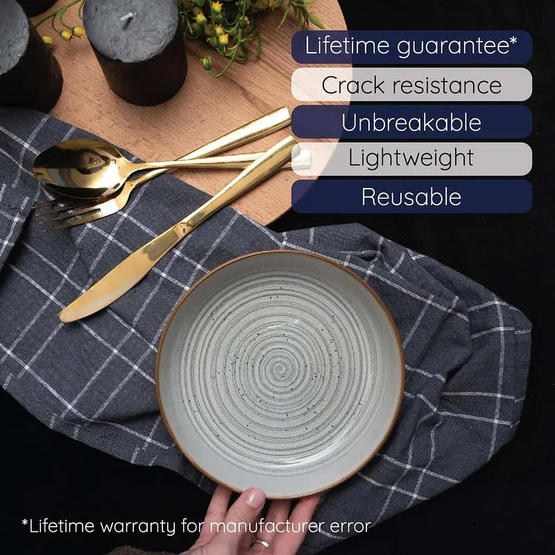 Raffinesse am Tisch: Set mit 6 Tellern in eleganem Grau! - Master