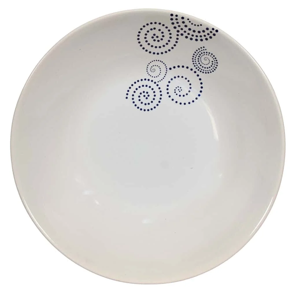 Farfurie adanca cu decor in spirala in mijloc, 21 cm, Arctic White - Master