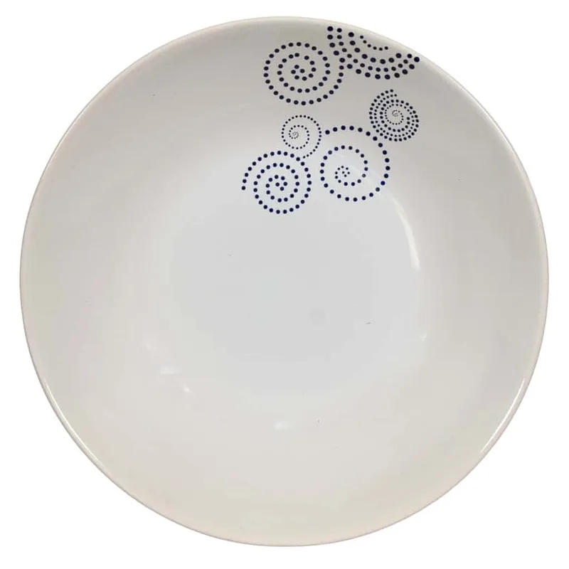 Farfurie adanca cu decor in spirala in mijloc, 21 cm, Arctic White - Master