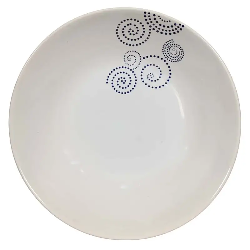 Farfurie adanca cu decor in spirala in mijloc, 21 cm, Arctic White - Master