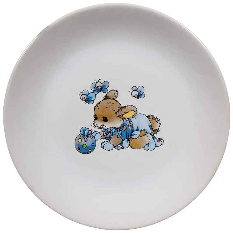 Πιάτο γλυκού με διακόσμηση ποντικιού και μέλισσας, 19,5 cm, Pure White - Master