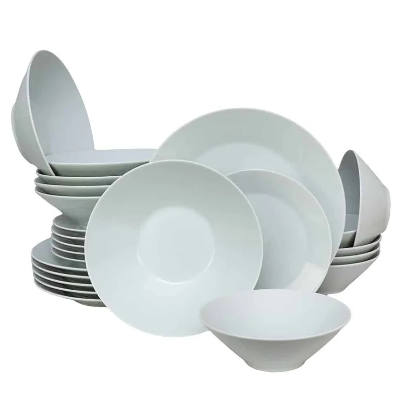 Tellerset 24-teilig, 6 Personen, Zapada, Cesiro, Porzellan, Weiß - Master