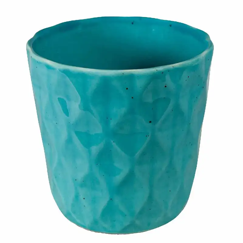 Ghiveci Turcoaz Aqua cu Relief Diamante 12 cm - Master