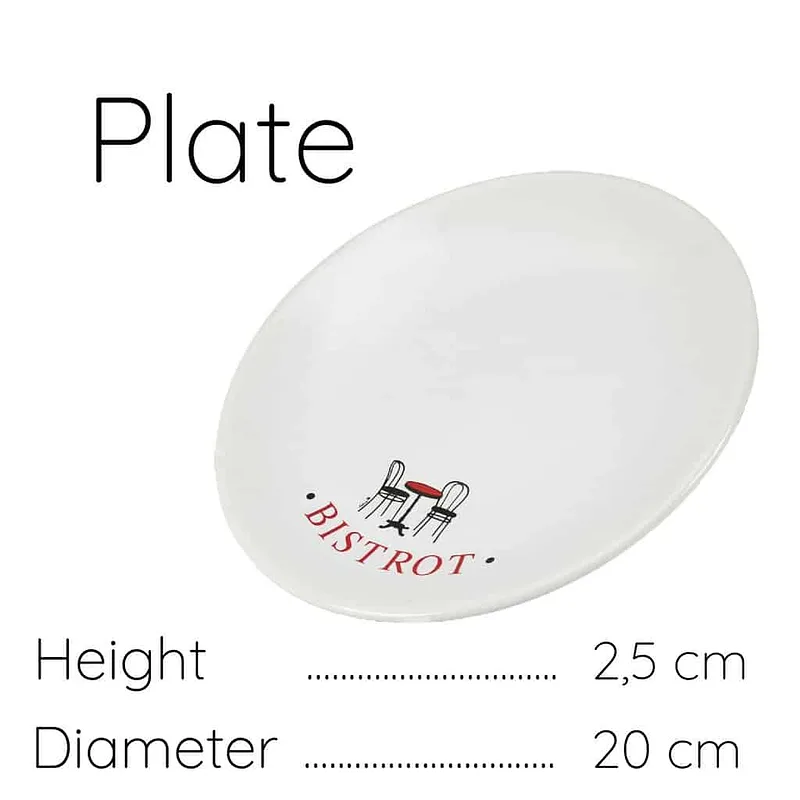 Weißer Dekor-Desertteller 20 cm - Master